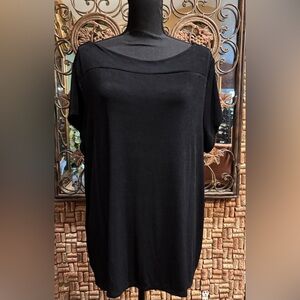 Chico's Travelers Black SS Top in Dressy Crepe - Wear V or Square Neck 4 (3X)
